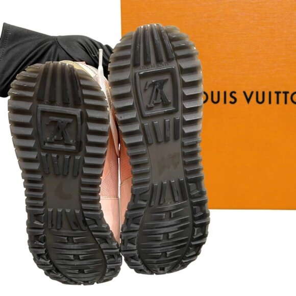 LOUIS VUITTON DAMIER AZUR WHITE PINK GOLD RUN AWAY SNEAKERS W/ BOX & DUST BAGS - Picture 2 of 3